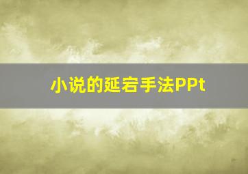 小说的延宕手法PPt