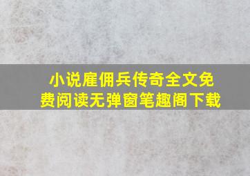 小说雇佣兵传奇全文免费阅读无弹窗笔趣阁下载