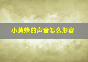 小黄蜂的声音怎么形容