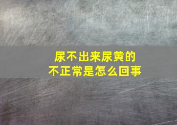 尿不出来尿黄的不正常是怎么回事