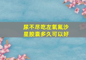 尿不尽吃左氧氟沙星胶囊多久可以好