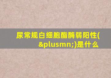 尿常规白细胞酯酶弱阳性(±)是什么