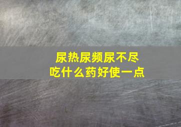 尿热尿频尿不尽吃什么药好使一点