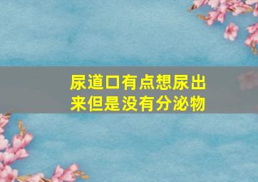 尿道口有点想尿出来但是没有分泌物