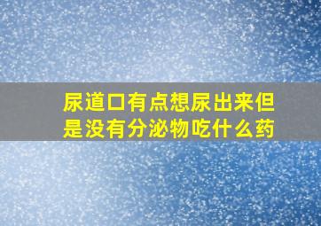 尿道口有点想尿出来但是没有分泌物吃什么药