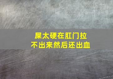 屎太硬在肛门拉不出来然后还出血