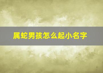 属蛇男孩怎么起小名字