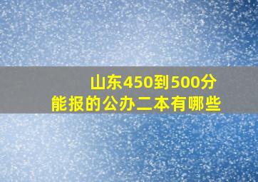 山东450到500分能报的公办二本有哪些