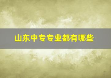 山东中专专业都有哪些