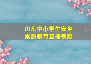 山东中小学生安全素质教育直播视频