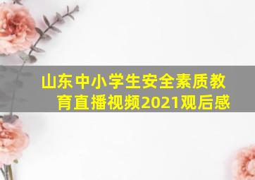 山东中小学生安全素质教育直播视频2021观后感