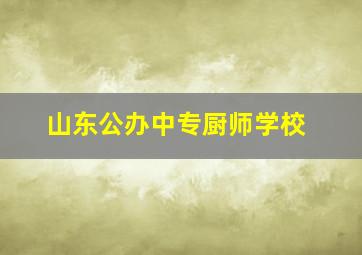 山东公办中专厨师学校