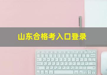 山东合格考入口登录