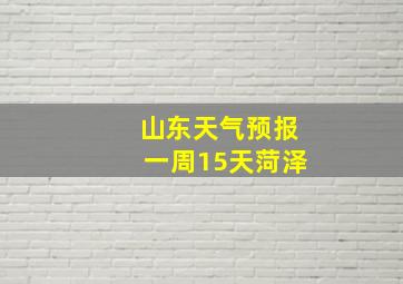 山东天气预报一周15天菏泽