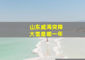 山东威海突降大雪是哪一年