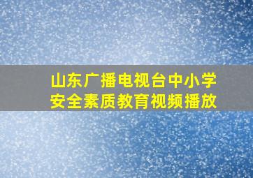 山东广播电视台中小学安全素质教育视频播放