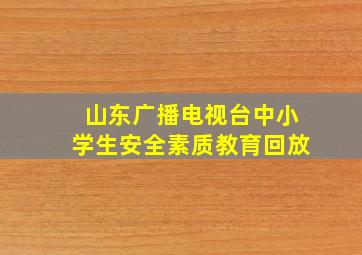 山东广播电视台中小学生安全素质教育回放