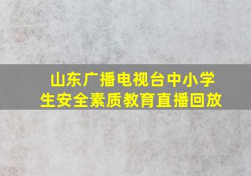 山东广播电视台中小学生安全素质教育直播回放