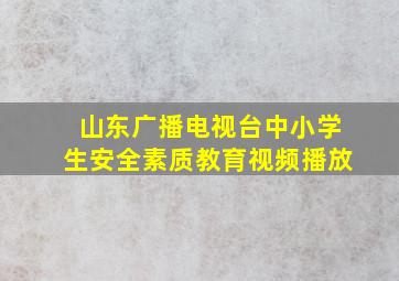 山东广播电视台中小学生安全素质教育视频播放