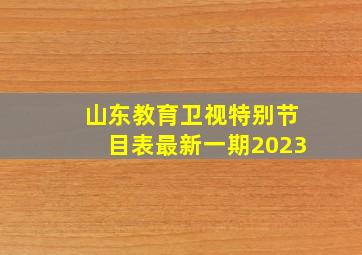 山东教育卫视特别节目表最新一期2023