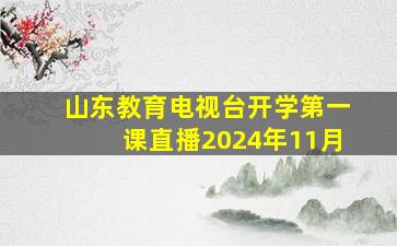 山东教育电视台开学第一课直播2024年11月