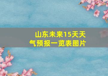 山东未来15天天气预报一览表图片