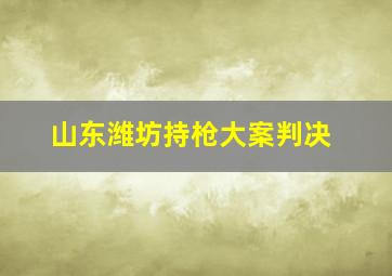 山东潍坊持枪大案判决