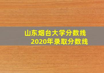 山东烟台大学分数线2020年录取分数线