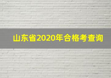 山东省2020年合格考查询