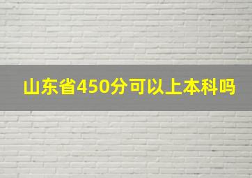 山东省450分可以上本科吗