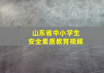 山东省中小学生安全素质教育视频