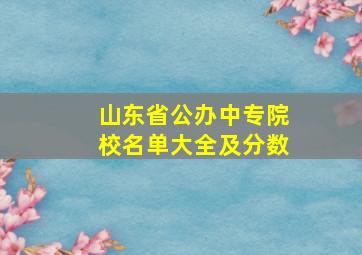 山东省公办中专院校名单大全及分数