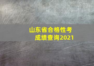 山东省合格性考成绩查询2021