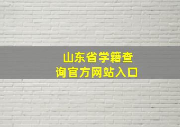 山东省学籍查询官方网站入口