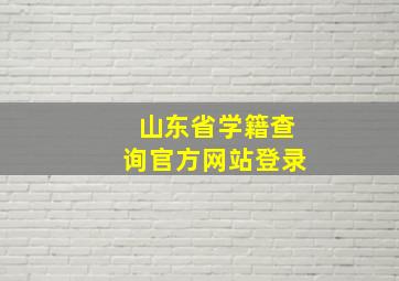 山东省学籍查询官方网站登录