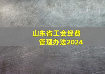 山东省工会经费管理办法2024