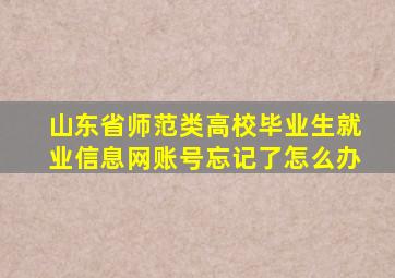 山东省师范类高校毕业生就业信息网账号忘记了怎么办