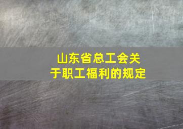 山东省总工会关于职工福利的规定