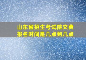 山东省招生考试院交费报名时间是几点到几点