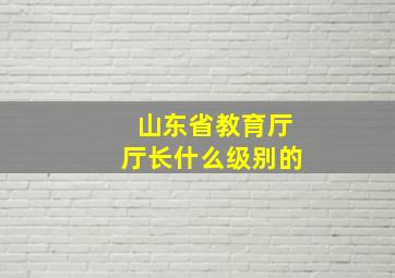 山东省教育厅厅长什么级别的