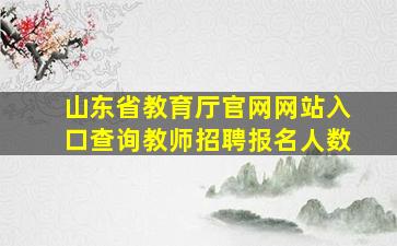 山东省教育厅官网网站入口查询教师招聘报名人数