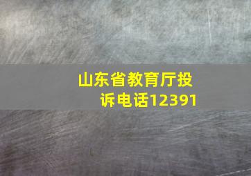 山东省教育厅投诉电话12391