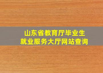 山东省教育厅毕业生就业服务大厅网站查询