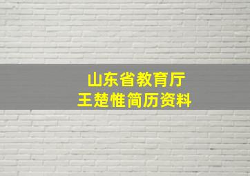 山东省教育厅王楚惟简历资料