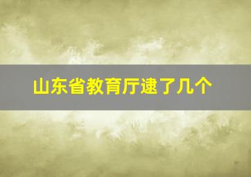 山东省教育厅逮了几个