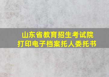 山东省教育招生考试院打印电子档案托人委托书