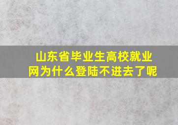 山东省毕业生高校就业网为什么登陆不进去了呢