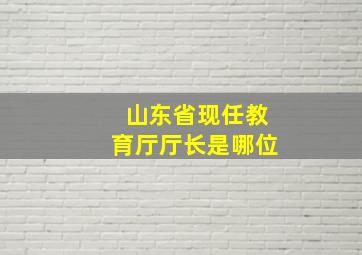 山东省现任教育厅厅长是哪位