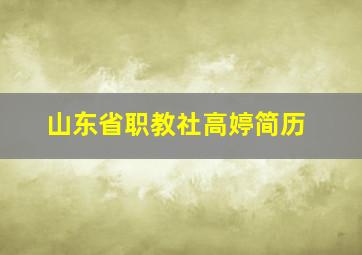 山东省职教社高婷简历