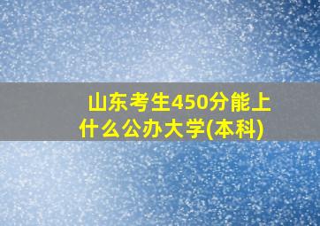 山东考生450分能上什么公办大学(本科)